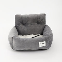 [Gray Pet Carrier] Soft Gray Pet Carrier, Car Seat for Cats and Small Dogs | Adjustable Straps, Ergonomic Design for Safe Travel, Secure Fit for Vehicles