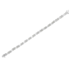 .925 Sterling Silver 1-1/2 Cttw Diamond Cluster X Link 7" Tennis Bracelet (I-J color, I3 clarity)
