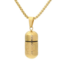 Edgda Urn Necklace for Ashes Stainless Steel Mantra Om Necklace Memorial Cremation Locket Keepsake Necklace(Gold)