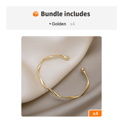 A Sleek And Stylish Twisted Texture Golden Bangle