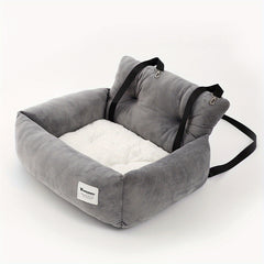 [Gray Pet Carrier] Soft Gray Pet Carrier, Car Seat for Cats and Small Dogs | Adjustable Straps, Ergonomic Design for Safe Travel, Secure Fit for Vehicles