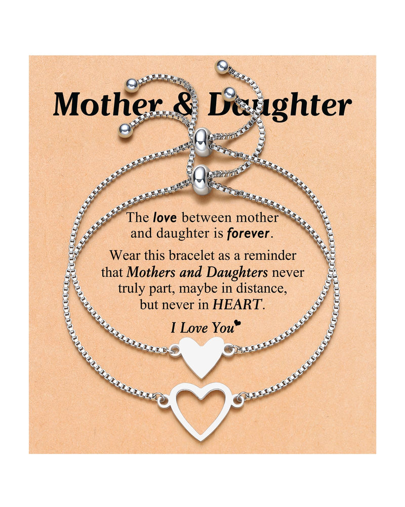 Kidbbi Christmas Gifts for Mom Stocking Stuffers Matching Mother Daughter Bracelets Set for 2 Daughter Gifts from Mom