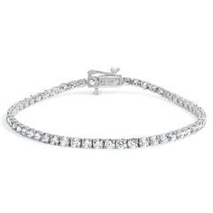 14K White Gold 5.0 Cttw Lab Grown Diamond Tennis Bracelet (F-G Color, VS1-VS2 Clarity) - 7.25" Inches