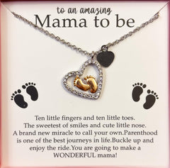 Baby Feet Heart Necklace Baby Shower Gifts Pregnancy Gifts Gifts For Moms Mothers Day Gifts