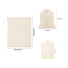 10pcs Reusable Drawstring Soup Bags, Natural Muslin Drawstring Bags, Natural Unbleached Spice/Tea/Herbs Bags