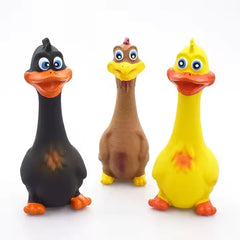 US LOCAL STOCK Hiphoppet New Latex Interactive Dog Chew Toys Cute Duck Shape Squeaky Pet Dog Interactive Boredom Buster Toys