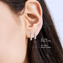 1ct 0.6ct VVS Moissanite Diamond Huggie Ear Cuffs Hypoallergenic 925 Sterling Silver 14K Gold Plated Hoop Earring for Women Men