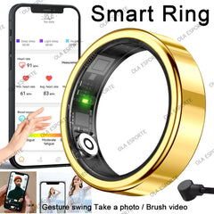 New Smart Ring Waterproof All Day Heart Rate Monitor Sleep Monitor Smartring Take Photoes Healthy Ring Multiple Sport Modes Ring
