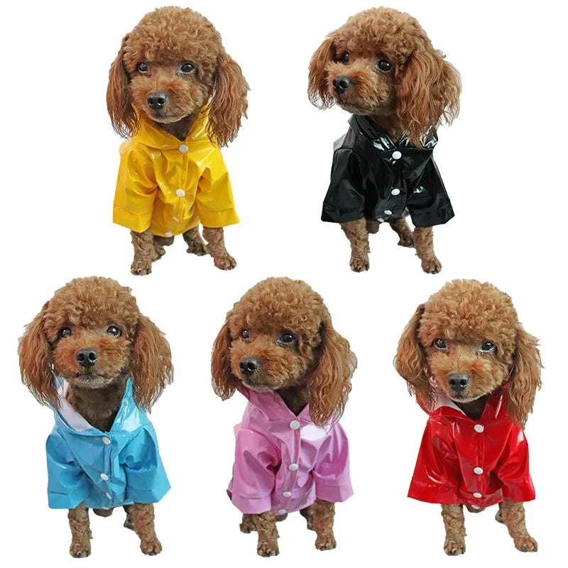Dog Clothes, Waterproof Jackets, Hooded Raincoats with Reflective Strip, Outdoor Breathable Clothes for Puppies