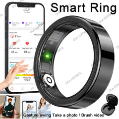 New Smart Ring Waterproof All Day Heart Rate Monitor Sleep Monitor Smartring Take Photoes Healthy Ring Multiple Sport Modes Ring