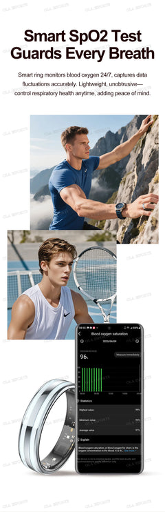 New 6.3mm Thin Smart Ring Health Monitor Smartring Outdoor Waterproof Ring Heart Rate Body Temperature Monitoring Sports rings