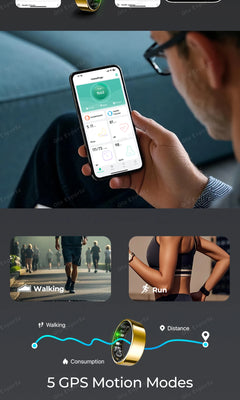 2025 Smart Ring Blood Pressure Heart Rate Sleep Monitoring Smartring IP68 & 5ATM Waterproof Multi-sport Mode Smartring Man Women