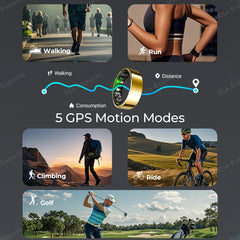 2025 Smart Ring Blood Pressure Heart Rate Sleep Monitoring Smartring IP68 & 5ATM Waterproof Multi-sport Mode Smartring Man Women