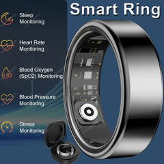 2025 Smart Ring Blood Pressure Heart Rate Sleep Monitoring Smartring IP68 & 5ATM Waterproof Multi-sport Mode Smartring Man Women