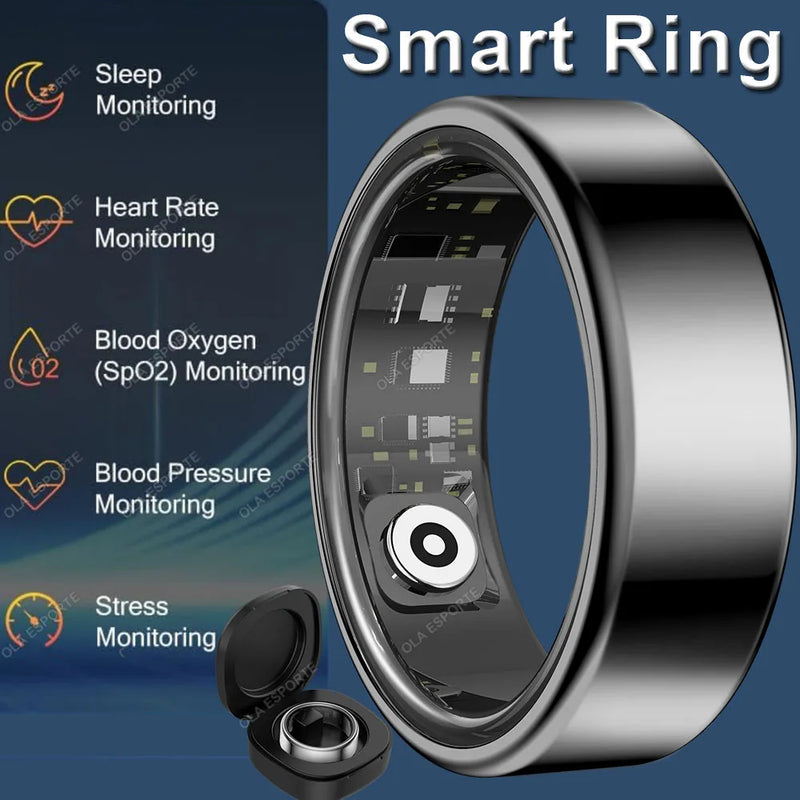 2025 Smart Ring Blood Pressure Heart Rate Sleep Monitoring Smartring IP68 & 5ATM Waterproof Multi-sport Mode Smartring Man Women