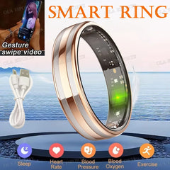 New 6.3mm Thin Smart Ring Health Monitor Smartring Outdoor Waterproof Ring Heart Rate Body Temperature Monitoring Sports rings