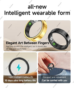 New Smart Ring Waterproof All Day Heart Rate Monitor Sleep Monitor Smartring Take Photoes Healthy Ring Multiple Sport Modes Ring