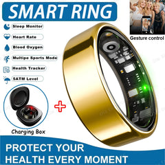 2025 Smart Ring Blood Pressure Heart Rate Sleep Monitoring Smartring IP68 & 5ATM Waterproof Multi-sport Mode Smartring Man Women