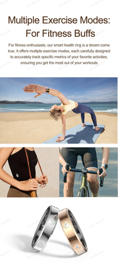 2025 Smart Ring Women Men Super narrow 6.3mm Heart Rate Health Stress measurement Monitor IP68 Waterproof Fashion Sports Rings