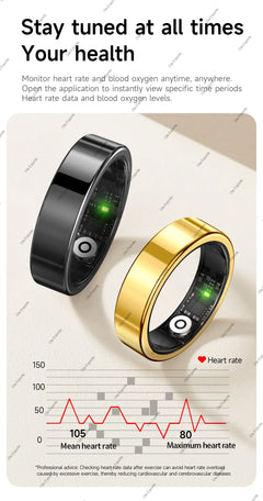 New Smart Ring Waterproof All Day Heart Rate Monitor Sleep Monitor Smartring Take Photoes Healthy Ring Multiple Sport Modes Ring
