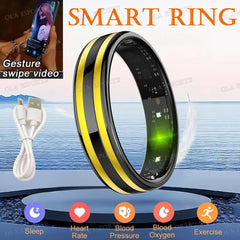 New 6.3mm Thin Smart Ring Health Monitor Smartring Outdoor Waterproof Ring Heart Rate Body Temperature Monitoring Sports rings