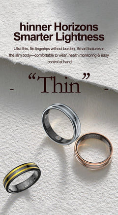 New 6.3mm Thin Smart Ring Health Monitor Smartring Outdoor Waterproof Ring Heart Rate Body Temperature Monitoring Sports rings