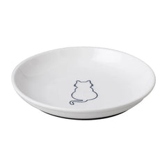 Ceramic Food Bowl for Cats; Anti-Skid Silicone Pad; Appealing Kitten Dish; Pet Feeding Essentials