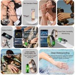 New 6.3mm Thin Smart Ring Health Monitor Smartring Outdoor Waterproof Ring Heart Rate Body Temperature Monitoring Sports rings