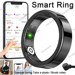 New Smart Ring Waterproof All Day Heart Rate Monitor Sleep Monitor Smartring Take Photoes Healthy Ring Multiple Sport Modes Ring
