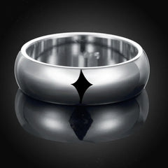 High Quality 925 Sterling Silver Ring Fashion Simple Smooth Round Ring Party Jewelry for Women Size 5 6 7 8 9 10 11