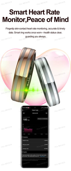 New 6.3mm Thin Smart Ring Health Monitor Smartring Outdoor Waterproof Ring Heart Rate Body Temperature Monitoring Sports rings