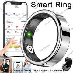 New Smart Ring Waterproof All Day Heart Rate Monitor Sleep Monitor Smartring Take Photoes Healthy Ring Multiple Sport Modes Ring