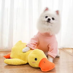 Duck dog toy plush chew resistant durable dog toy with quacking sound teeth grinding relief soft companion for small large dog