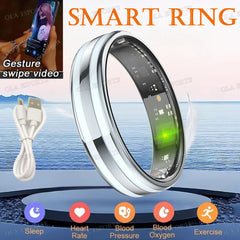 New 6.3mm Thin Smart Ring Health Monitor Smartring Outdoor Waterproof Ring Heart Rate Body Temperature Monitoring Sports rings