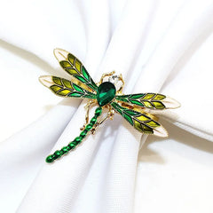 6 Pcs Creative Dragonfly Napkin Buckle Cloth Ring Western Food Set Tableware Decoration