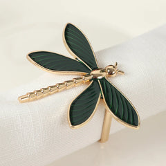 6 Pcs Creative Dragonfly Napkin Buckle Cloth Ring Western Food Set Tableware Decoration