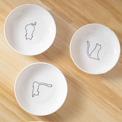 Ceramic Food Bowl for Cats; Anti-Skid Silicone Pad; Appealing Kitten Dish; Pet Feeding Essentials