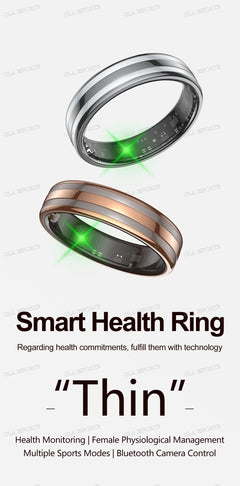New 6.3mm Thin Smart Ring Health Monitor Smartring Outdoor Waterproof Ring Heart Rate Body Temperature Monitoring Sports rings