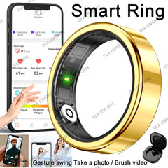 New Smart Ring Waterproof All Day Heart Rate Monitor Sleep Monitor Smartring Take Photoes Healthy Ring Multiple Sport Modes Ring