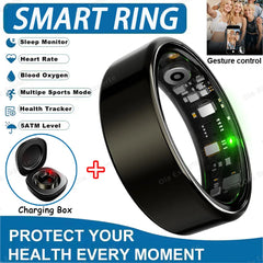 2025 Smart Ring Blood Pressure Heart Rate Sleep Monitoring Smartring IP68 & 5ATM Waterproof Multi-sport Mode Smartring Man Women