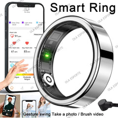 New Smart Ring Waterproof All Day Heart Rate Monitor Sleep Monitor Smartring Take Photoes Healthy Ring Multiple Sport Modes Ring