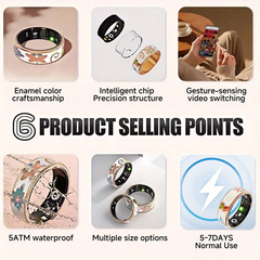 NEW Healthy Smart Ring 5 ATM Waterproof Wireless Call Heart Rate/Sleep/Blood Oxygen Monitoring For Android/IOS Men Women Gifts