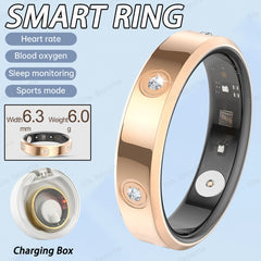 2025 Smart Ring Women Men Super narrow 6.3mm Heart Rate Health Stress measurement Monitor IP68 Waterproof Fashion Sports Rings