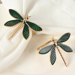 6 Pcs Creative Dragonfly Napkin Buckle Cloth Ring Western Food Set Tableware Decoration