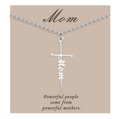 COTATI Faith Cross Necklace Jewelry for Women Silver Jesus Christian Pendant Necklaces Gifts for Mom (Mom)