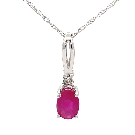 .02ct Ruby Diamond Fashion Pendants 10KT White Gold