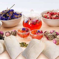 10pcs Reusable Drawstring Soup Bags, Natural Muslin Drawstring Bags, Natural Unbleached Spice/Tea/Herbs Bags