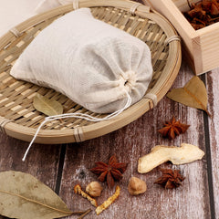 10pcs Reusable Drawstring Soup Bags, Natural Muslin Drawstring Bags, Natural Unbleached Spice/Tea/Herbs Bags