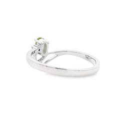.02ct Peridot Diamond Ring 10KT White Gold