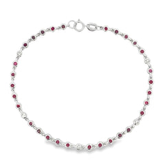 .89ct Ruby Diamond Bracelet 14KT White Gold